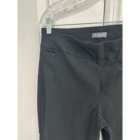 Van Heusen Stretch Extensible Cropped Pants Black Sz 12 Work Business Casual - Picture 4 of 10
